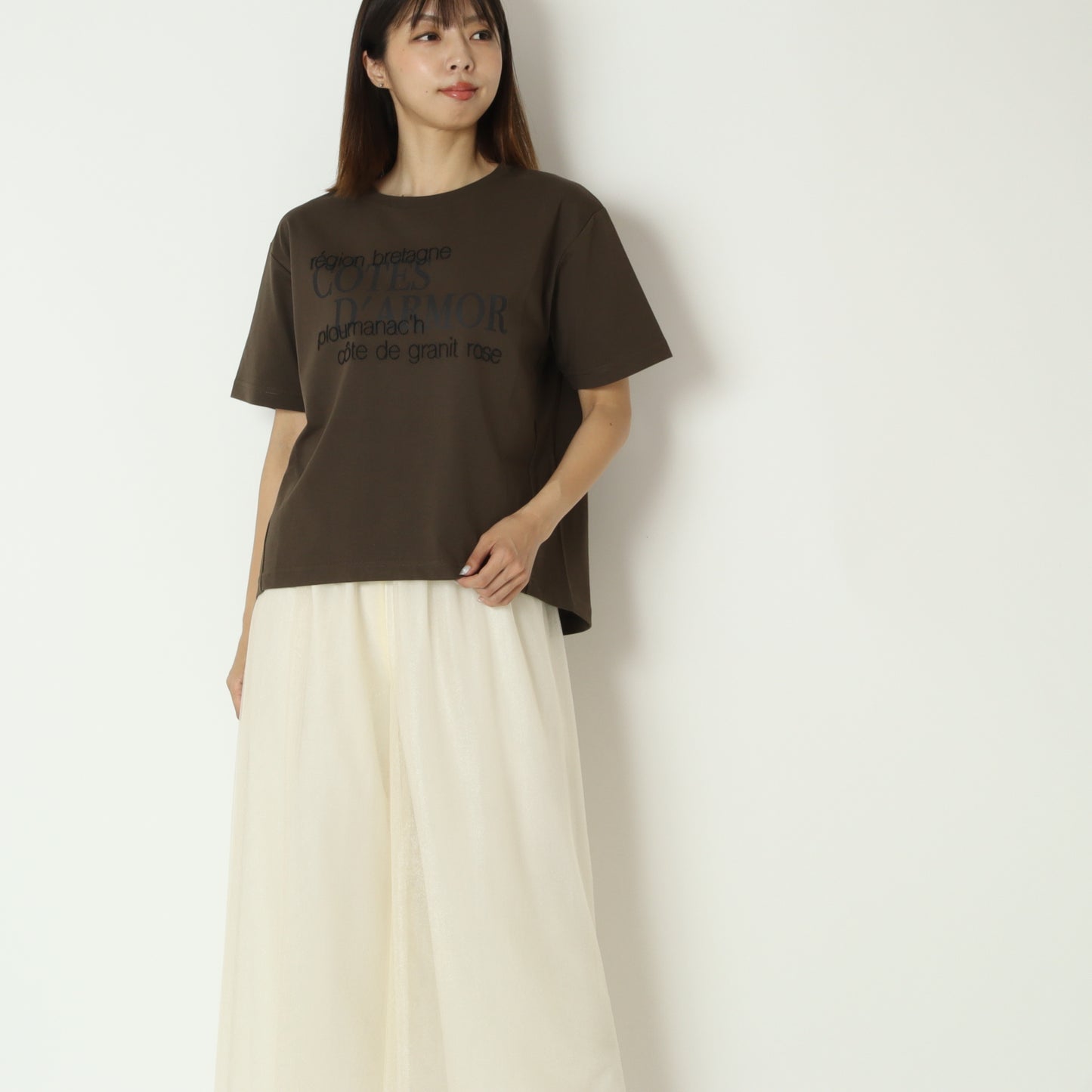 ロゴ刺繍カットソー　454001