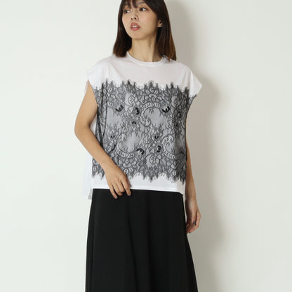 フロントレースタックフレンチTシャツ　633926
