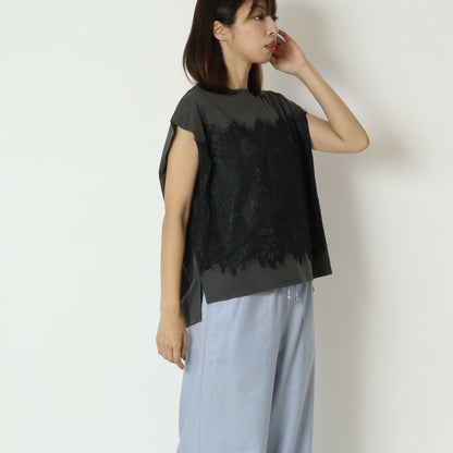 フロントレースタックフレンチTシャツ　633926