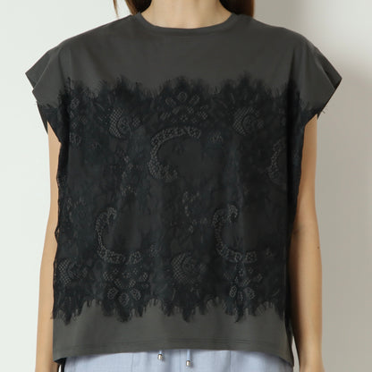 フロントレースタックフレンチTシャツ　633926