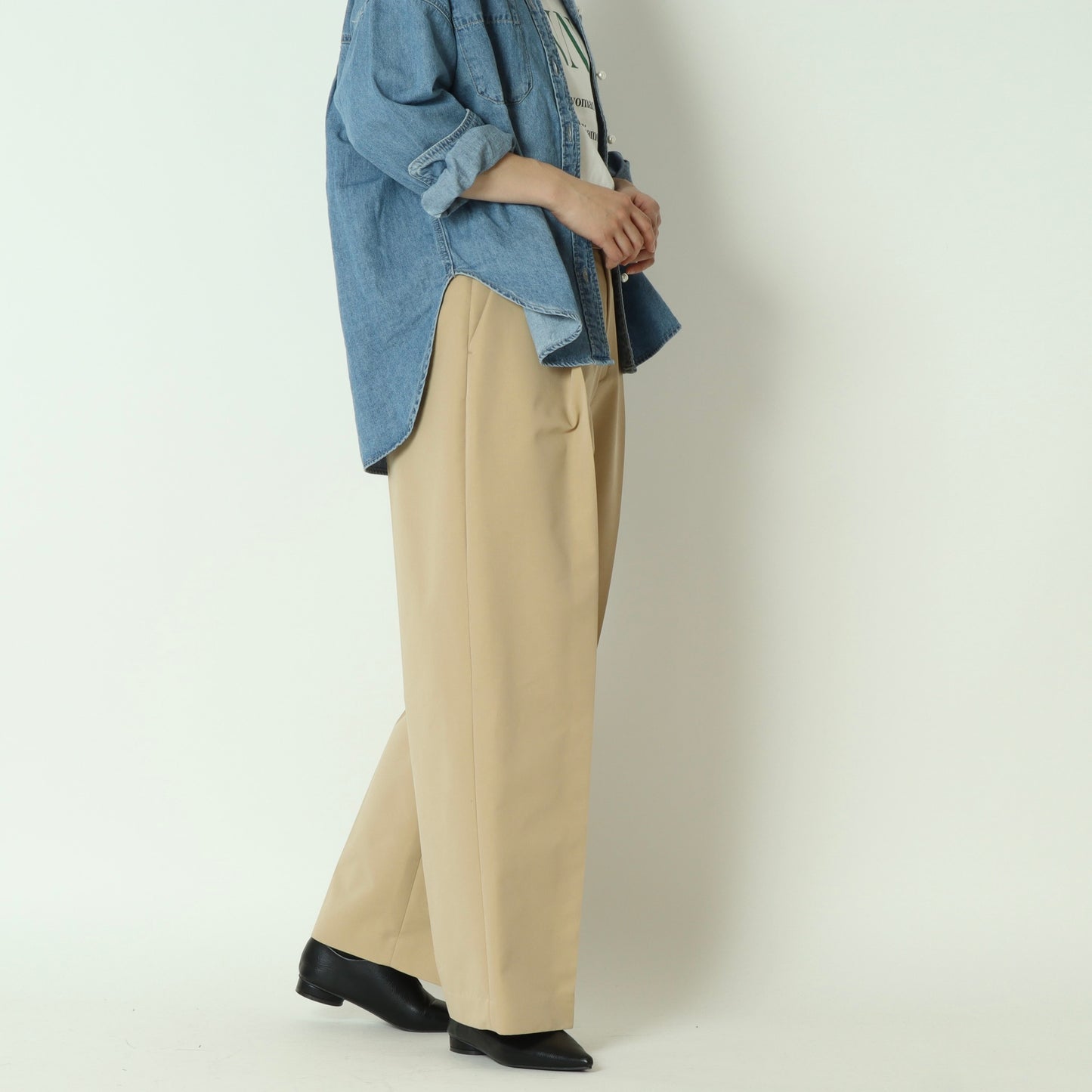 タックワイドストレートパンツ　BO26-419P