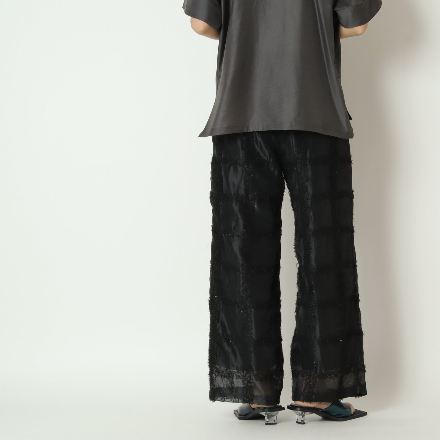 シアーチュールストレートパンツ　H826107