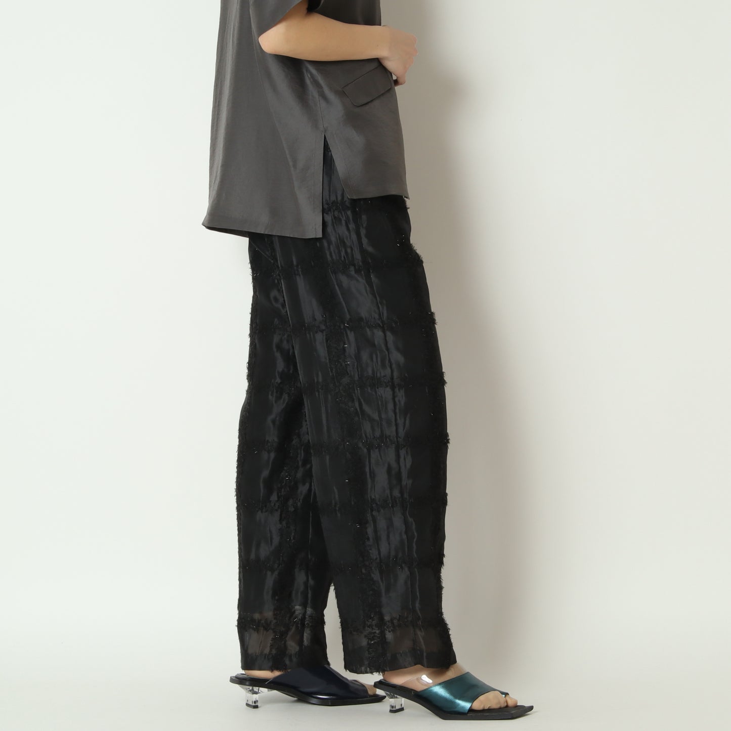 シアーチュールストレートパンツ　H826107