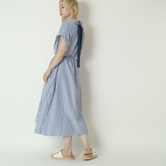 ストライプドルマンシルエットシャツワンピース　H326114