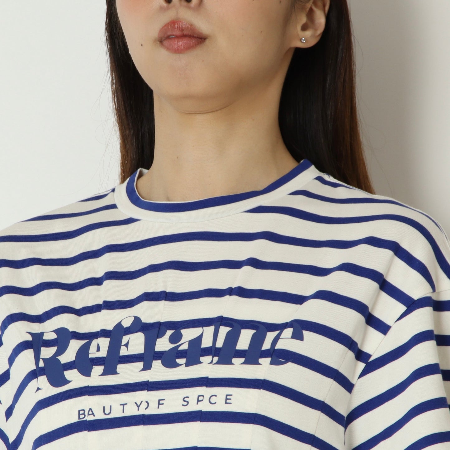 リフレイムボーダーロゴリラックスTシャツ　Ｈ526114