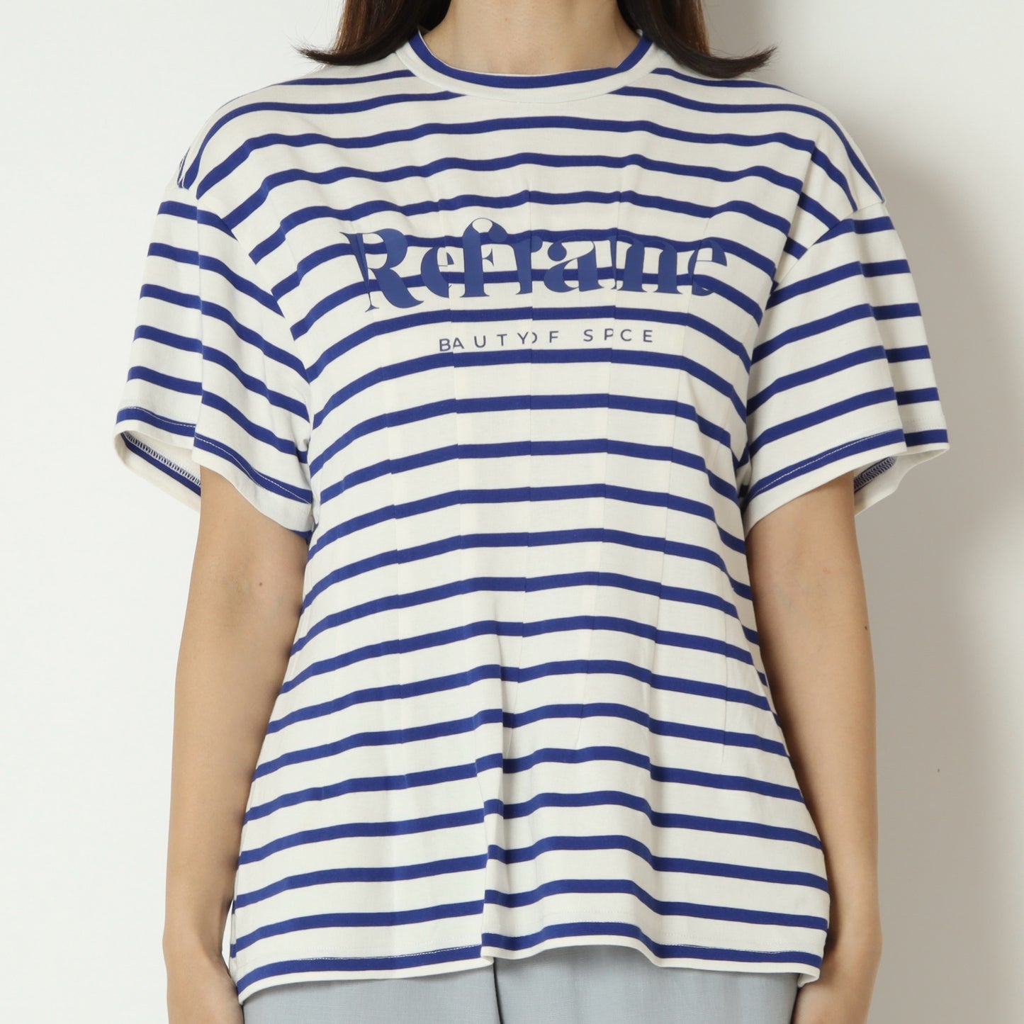 リフレイムボーダーロゴリラックスTシャツ　Ｈ526114