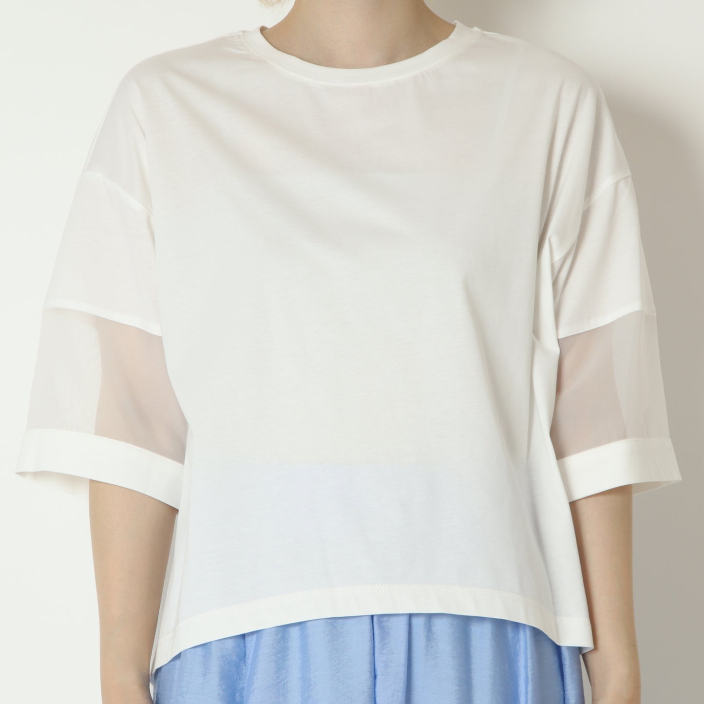 シアースリーブ切替デザインTシャツ　H526123
