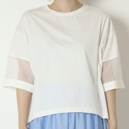 シアースリーブ切替デザインTシャツ　H526123