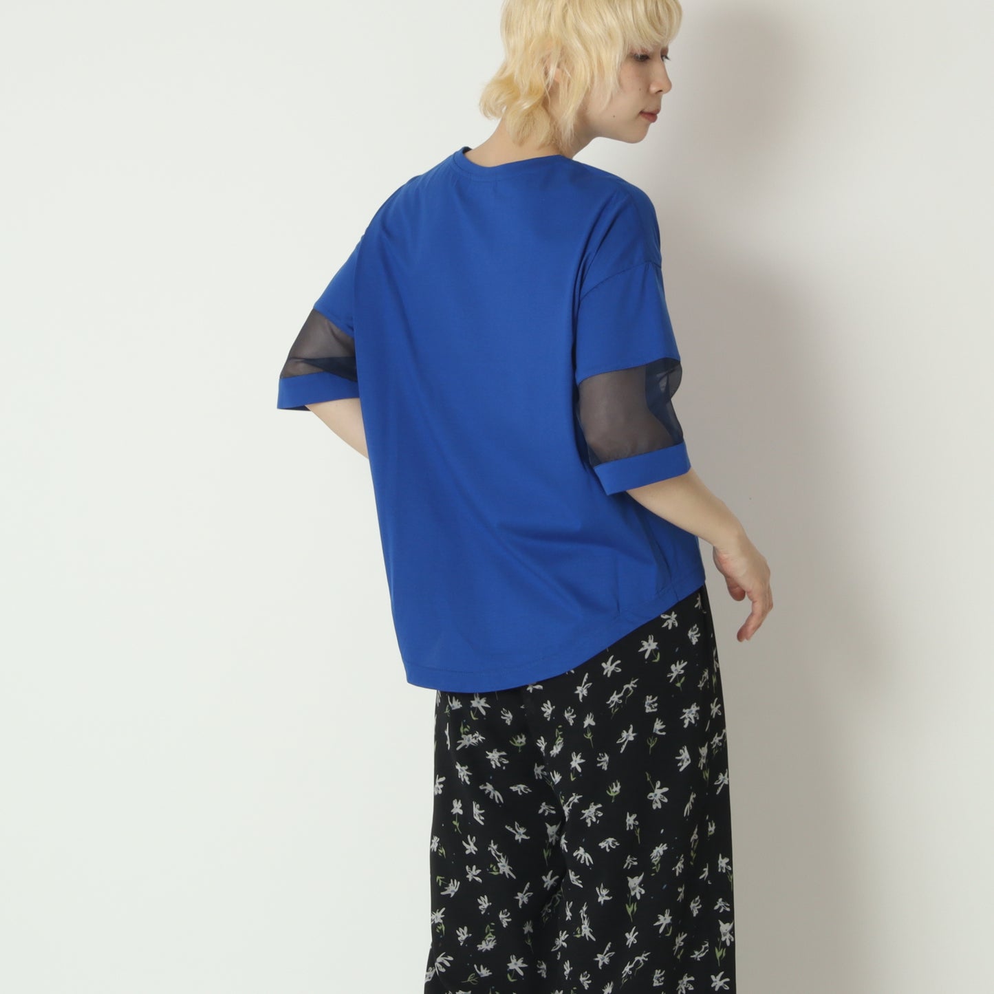 シアースリーブ切替デザインTシャツ　H526123