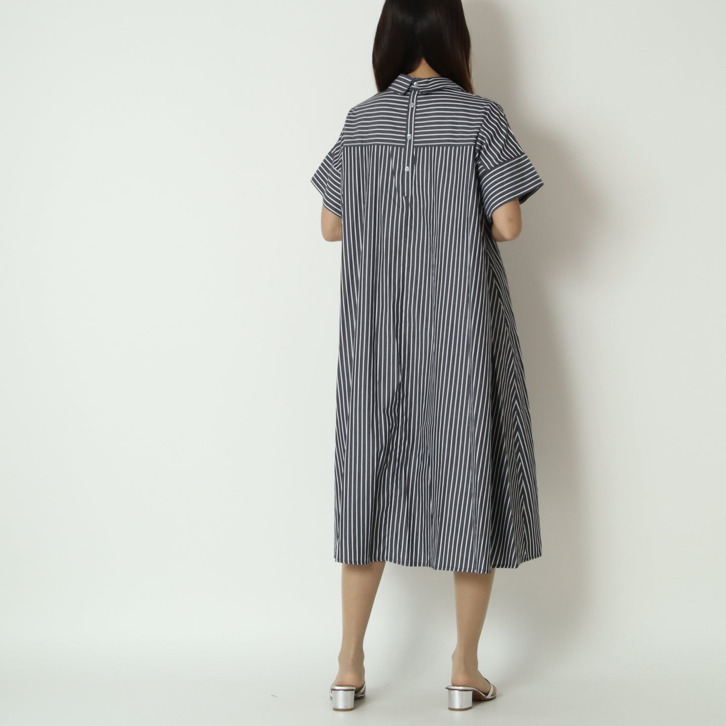 スキッパー風ストライプワンピース　75706