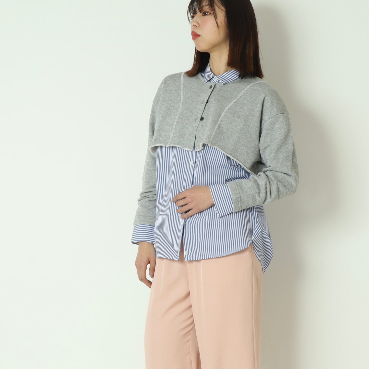 ラメニットクロップド丈カーディガン　261A3111