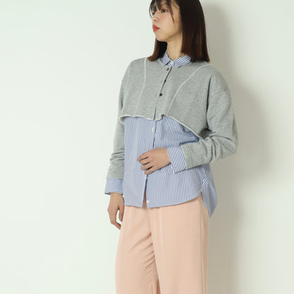 ラメニットクロップド丈カーディガン　261A3111