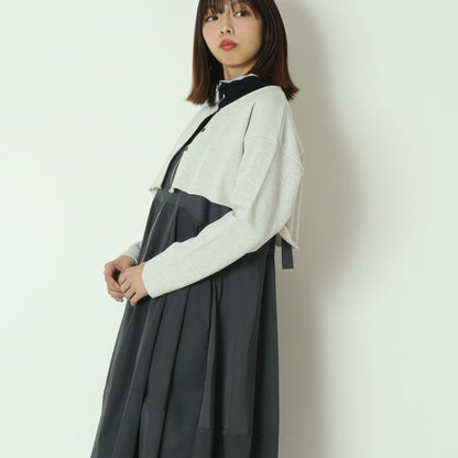 ラメニットクロップド丈カーディガン　261A3111