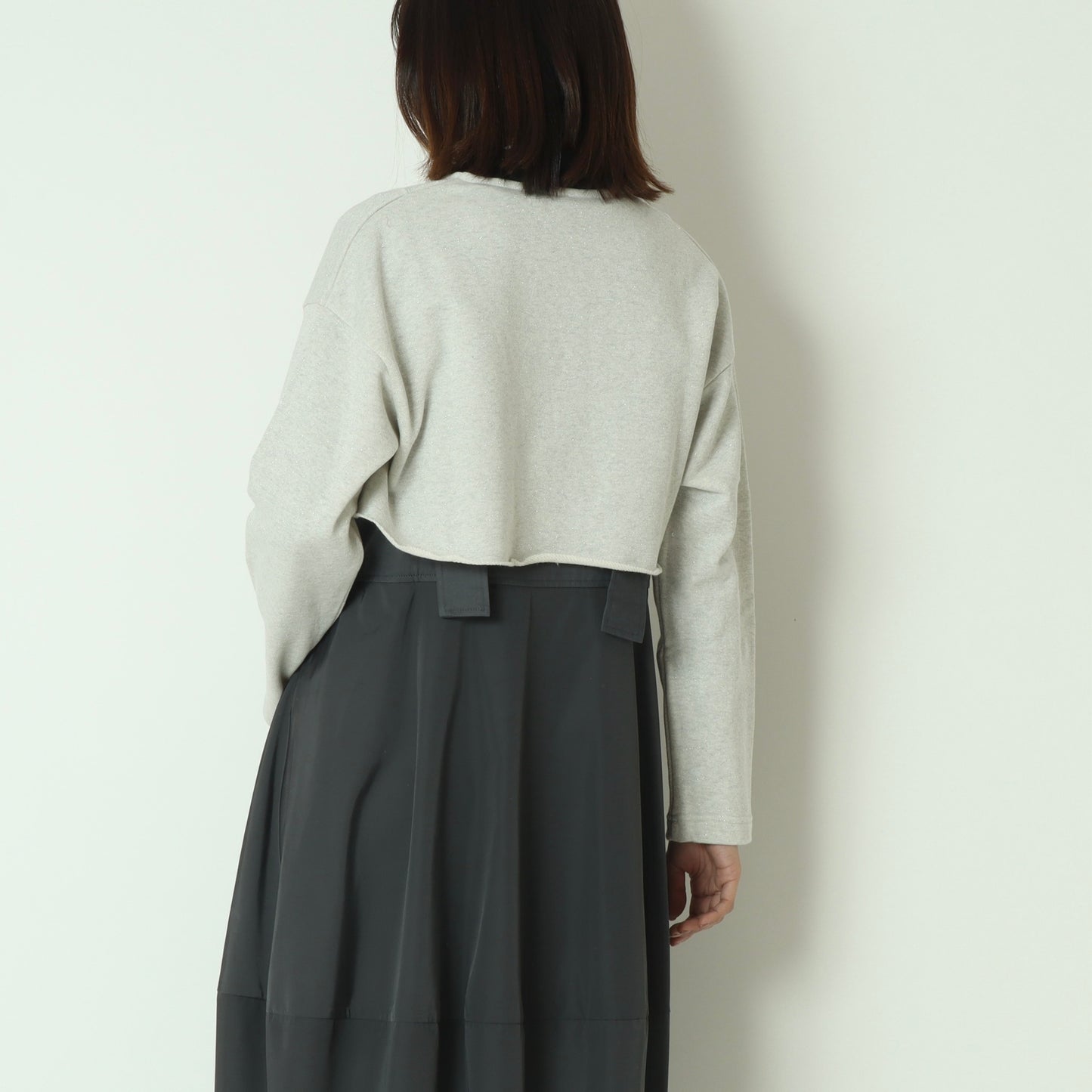 ラメニットクロップド丈カーディガン　261A3111