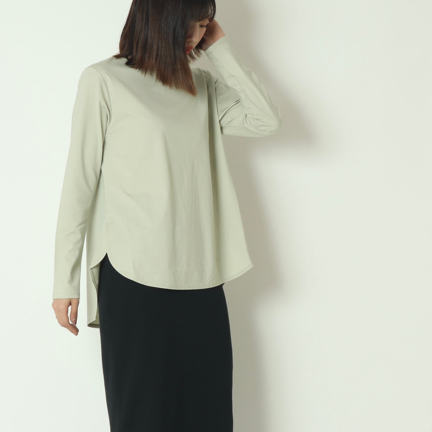 レイヤードクルーネックカットソー　601104