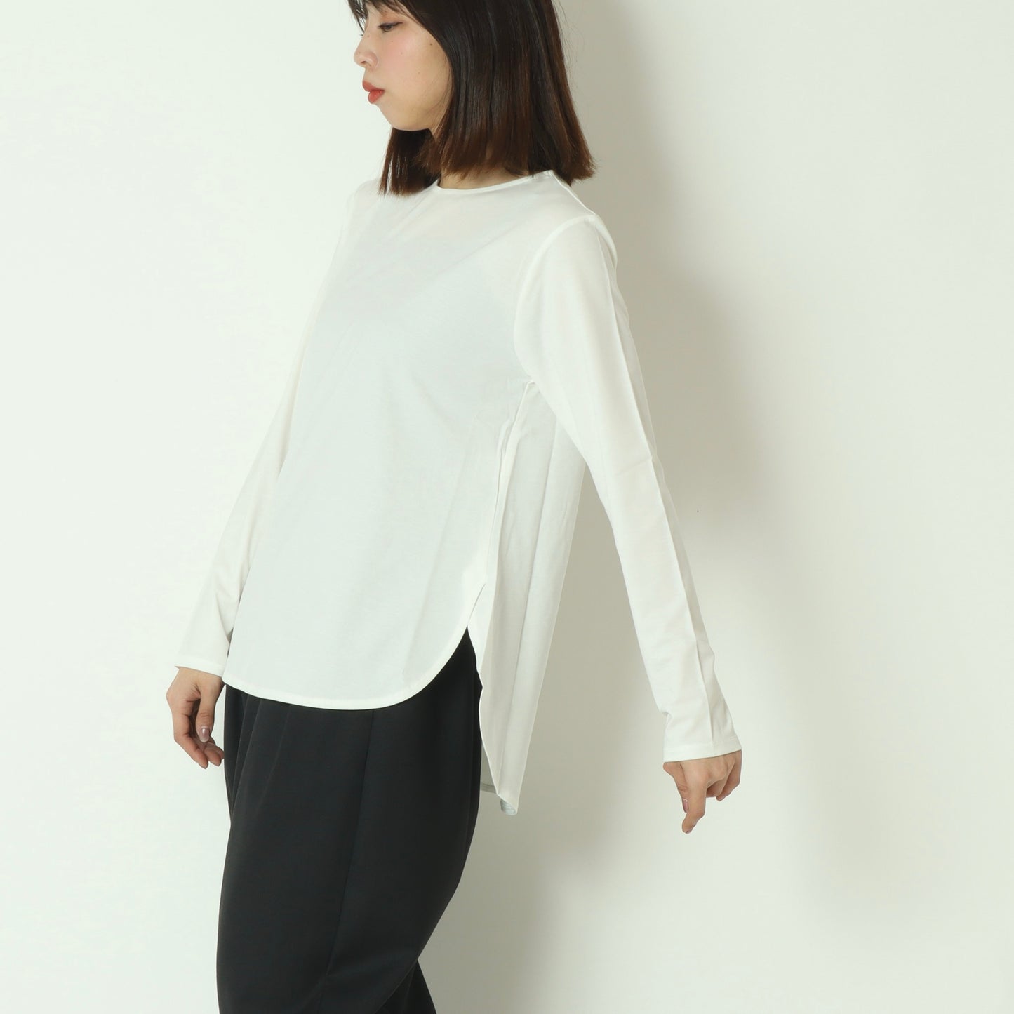 レイヤードクルーネックカットソー　601104