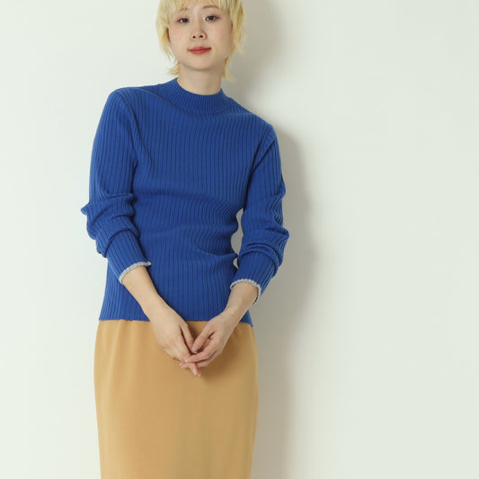 配色スリーブニットトップス　2216105