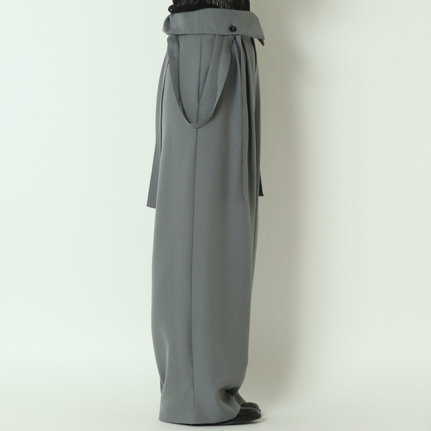 サスペンダーデザインハイウエストワイドサロペットパンツ 23810503