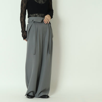 サスペンダーデザインハイウエストワイドサロペットパンツ 23810503