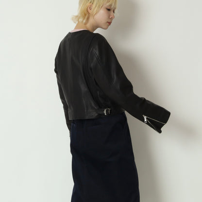スナップボタンレザージャケット　MM5169