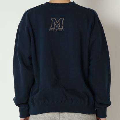 クルーネックリブプリントスウェット　8651005