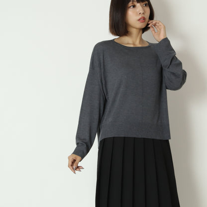 ボートネックセンターシームプルオーバーニット　65295005