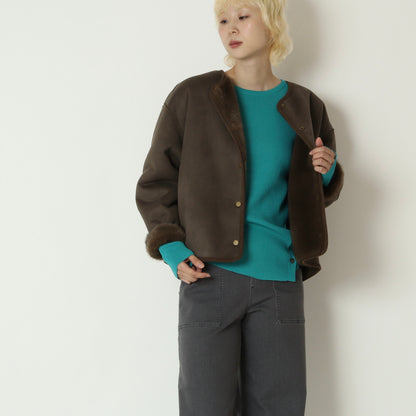エコミンクファーリバーシブルパイピングジャケット　65224504