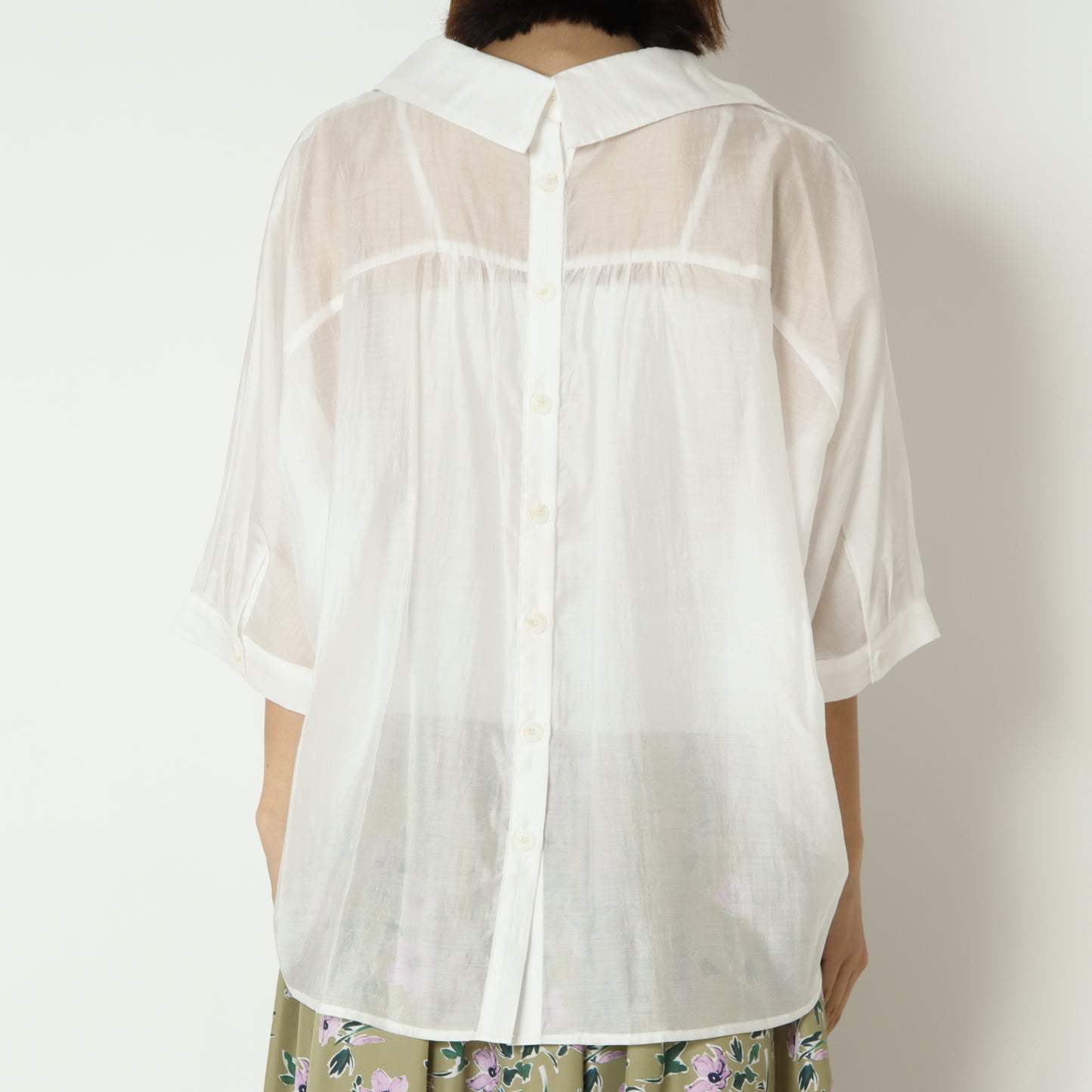 CB釦スキッパーシアーシャツ　813207