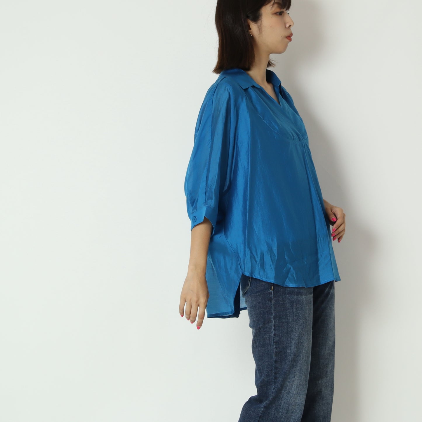 CB釦スキッパーシアーシャツ　813207