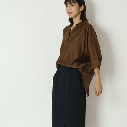 CB釦スキッパーシアーシャツ　813207