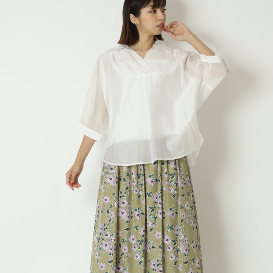 CB釦スキッパーシアーシャツ　813207