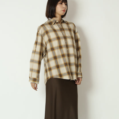 フレイドヘムオンブレチェックシャツ　H426310