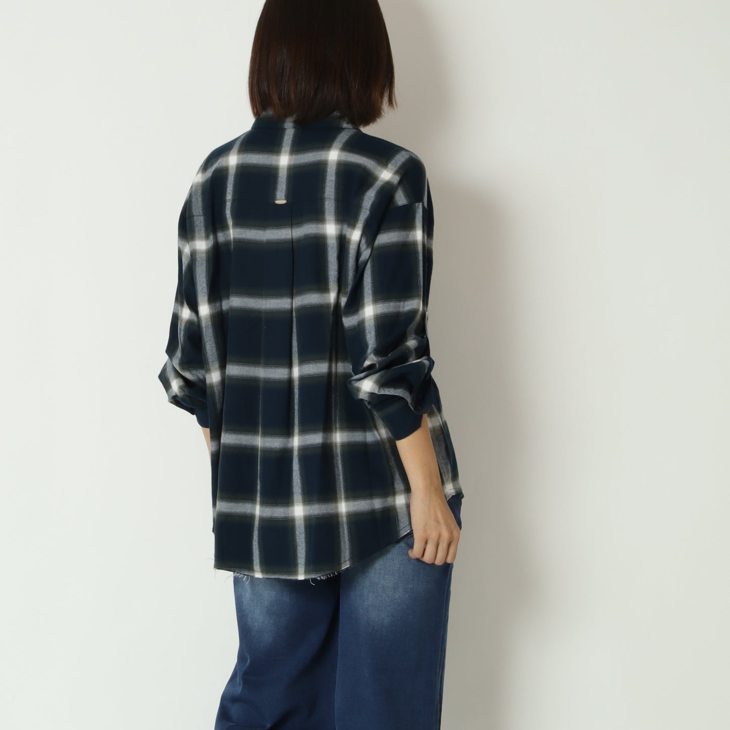 フレイドヘムオンブレチェックシャツ　H426310