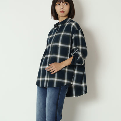フレイドヘムオンブレチェックシャツ　H426310