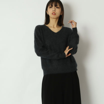 Vネックカシミアブレンドニット　H626317